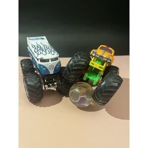 2 Hot Wheels Monster Trucks | Volkswagon Drag Bus & Beetle | VW Demo Dbls | USED